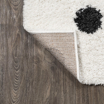 Pere Modern Charcoal Dot Shag Area Rug